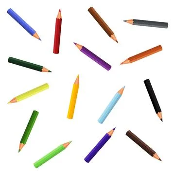 Vector colored pencil set. Stock Illustration