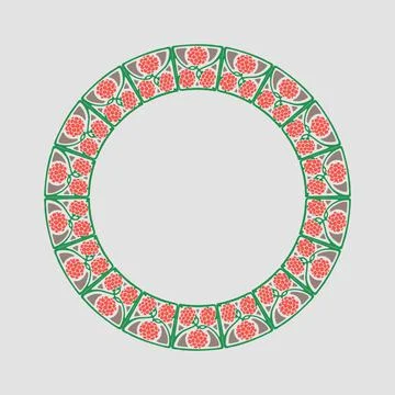 Vector colored retro frame with with clover leaf Stock Illustration