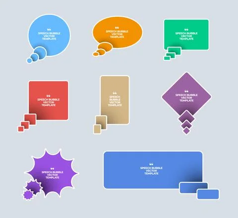 Vector colored speech bubble of a geometric shape, with duplication, with sha Stock Illustration