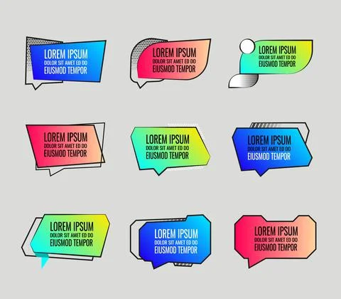 Vector colored speech bubbles for quotes and text banner. Stock Illustration