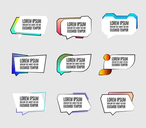 Vector colored speech bubbles for quotes and text banner Stock Illustration