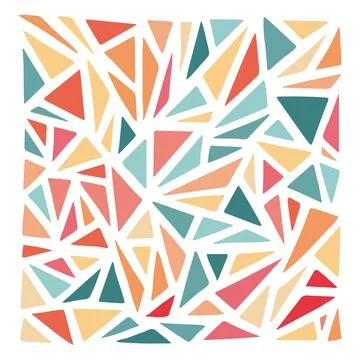 Vector colored various triangle abstract shapes. Cute Boho nursery clipart. Hand Stock-Illustration