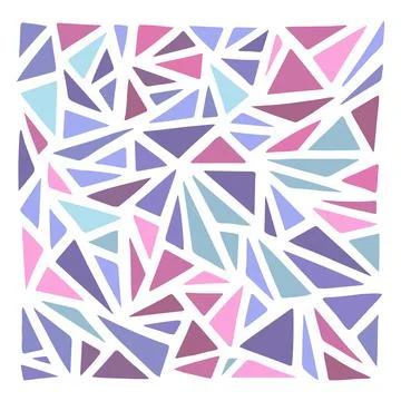 Vector colored various triangle abstract shapes. Cute Boho nursery clipart. Hand Stock Illustration