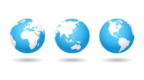 Vector colored world map Globe Stock Illustration