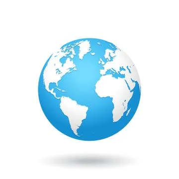 Vector colored world map Globe Stock Illustration