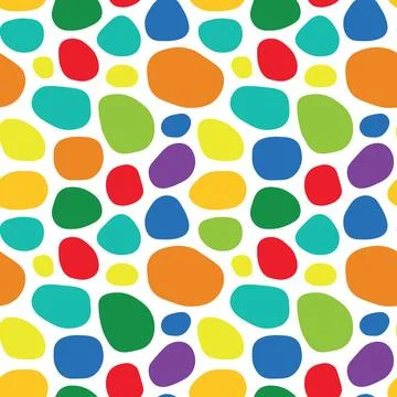 Vector colorful abstract blobs seamless pattern. Bright geometric liquid sp.. Stock Illustration