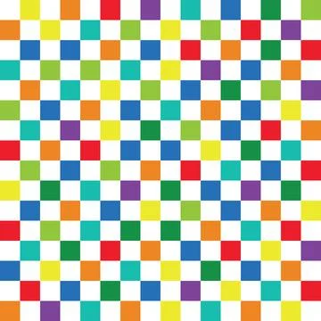 Vector colorful abstract checkerboard seamless pattern. Bright geometric sq.. イラスト素材