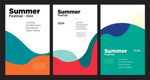 Vector colorful abstract fluid and dynamic poster Stock Illustration