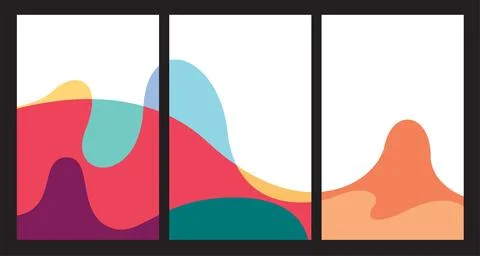 Vector colorful abstract fluid and dynamic poster Illustrazione stock