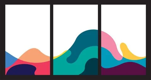 Vector colorful abstract fluid and dynamic poster Stock Illustration