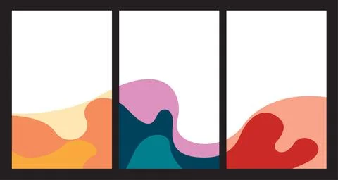 Vector colorful abstract fluid and dynamic poster Stock Illustration