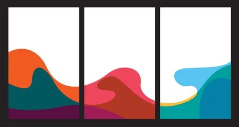 Vector colorful abstract fluid and dynamic poster Stock Illustration