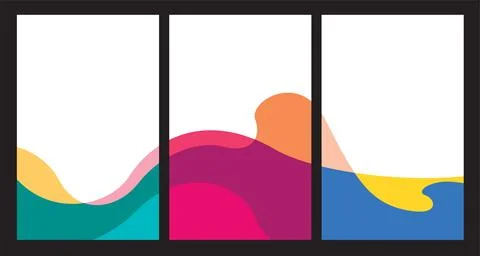 Vector colorful abstract fluid and dynamic poster Stock Illustration