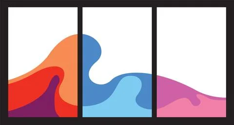 Vector colorful abstract fluid and dynamic poster Stock Illustration