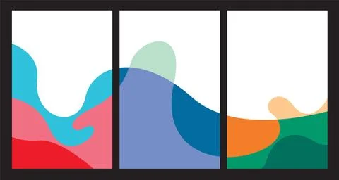 Vector colorful abstract fluid and dynamic poster Stock Illustration