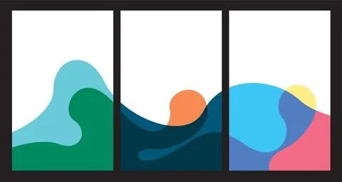 Vector colorful abstract fluid and dynamic poster Stock Illustration