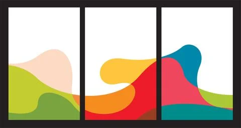 Vector colorful abstract fluid and dynamic poster Stock Illustration