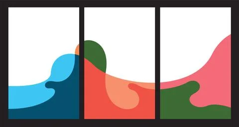Vector colorful abstract fluid and dynamic poster Stock Illustration