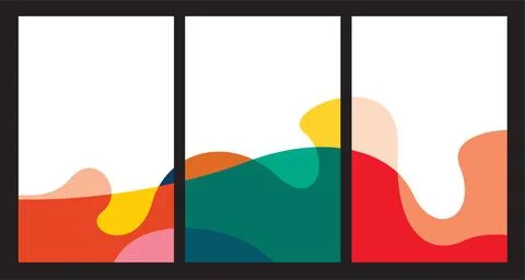 Vector colorful abstract fluid and dynamic poster Stock Illustration