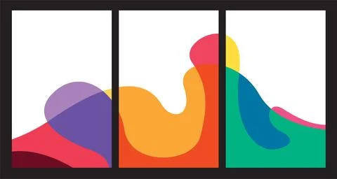 Vector colorful abstract fluid and dynamic poster Stock Illustration