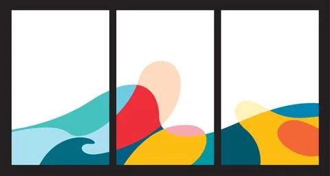 Vector colorful abstract fluid and dynamic poster Stock Illustration