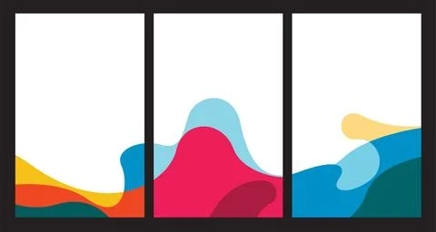 Vector colorful abstract fluid and dynamic poster Stock Illustration