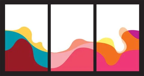 Vector colorful abstract fluid and dynamic poster Stock Illustration
