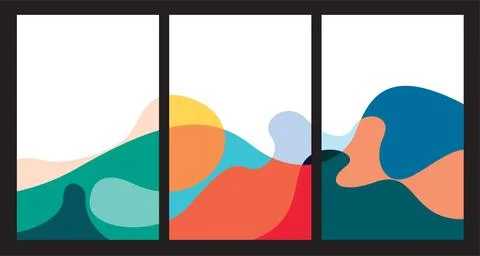 Vector colorful abstract fluid and dynamic poster Stock Illustration