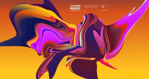 Vector colorful abstract fluid and dynamic poster Stock Illustration