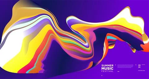 Vector colorful abstract fluid and dynamic poster Stock Illustration