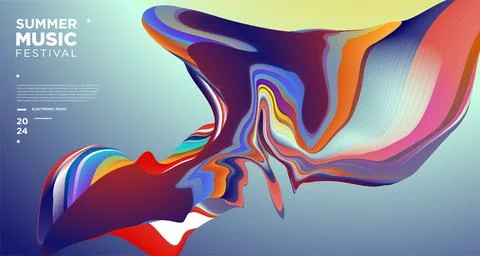 Vector colorful abstract fluid and dynamic poster Stock Illustration