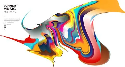 Vector colorful abstract fluid and dynamic poster Stock Illustration