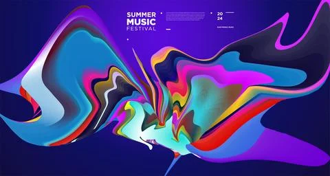 Vector colorful abstract fluid and dynamic poster Illustrazione stock