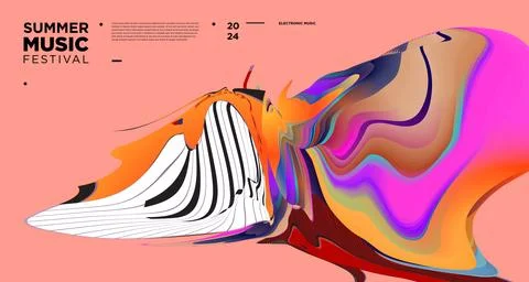 Vector colorful abstract fluid and dynamic poster Stock Illustration