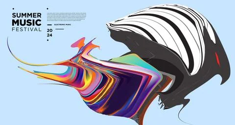 Vector colorful abstract fluid and dynamic poster Stock Illustration