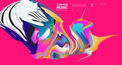 Vector colorful abstract fluid and dynamic poster Stock Illustration
