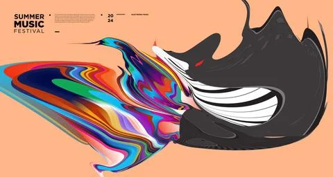 Vector colorful abstract fluid and dynamic poster Stock Illustration