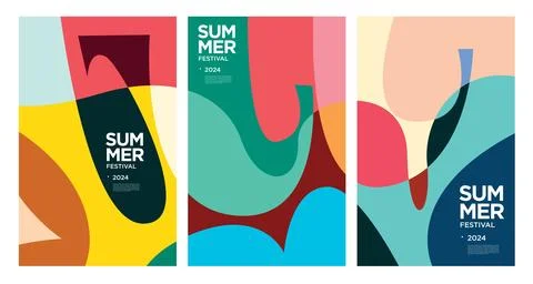 Vector colorful abstract fluid and dynamic poster Stock Illustration