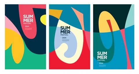 Vector colorful abstract fluid and dynamic poster Stock Illustration