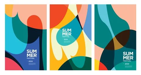 Vector colorful abstract fluid and dynamic poster Stock Illustration
