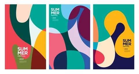 Vector colorful abstract fluid and dynamic poster Stock Illustration