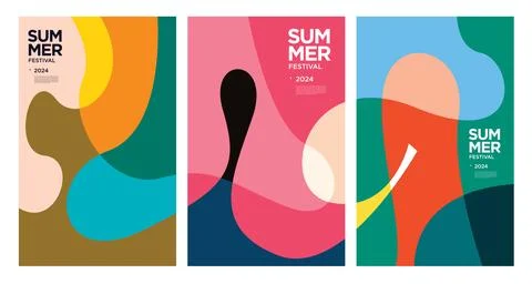 Vector colorful abstract fluid and dynamic poster Stock Illustration