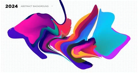 Vector colorful abstract fluid and  dynamic banner Stock Illustration