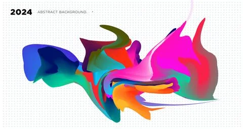 Vector colorful abstract fluid and  dynamic banner Stock Illustration