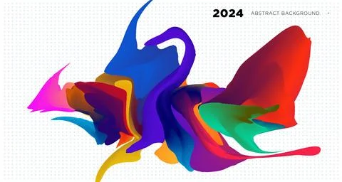 Vector colorful abstract fluid and  dynamic banner Stock Illustration