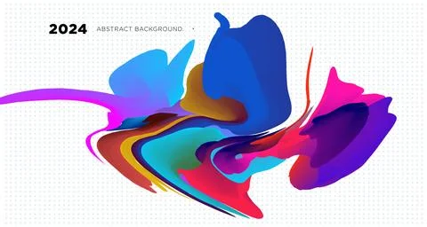 Vector colorful abstract fluid and  dynamic banner Stock Illustration