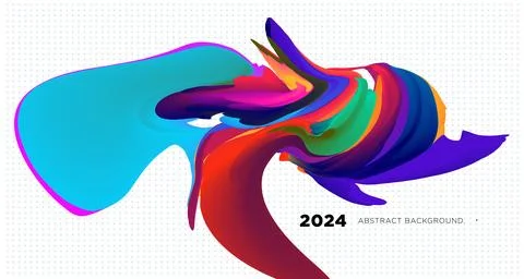 Vector colorful abstract fluid and  dynamic banner Stock Illustration
