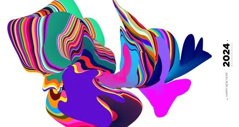 Vector colorful abstract fluid and  dynamic banner Stock Illustration