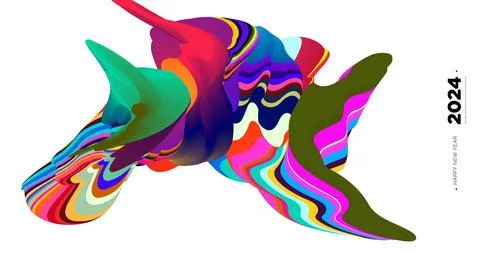 Vector colorful abstract fluid and  dynamic banner Stock Illustration