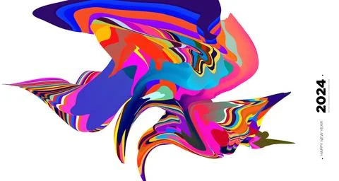Vector colorful abstract fluid and  dynamic banner Stock Illustration